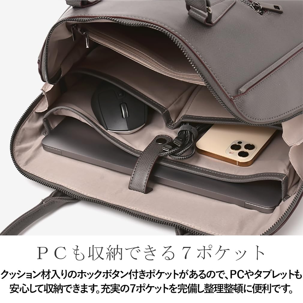 VITAFELICE Women's Round Business Tote Bag vsib-21c33p (Gray)