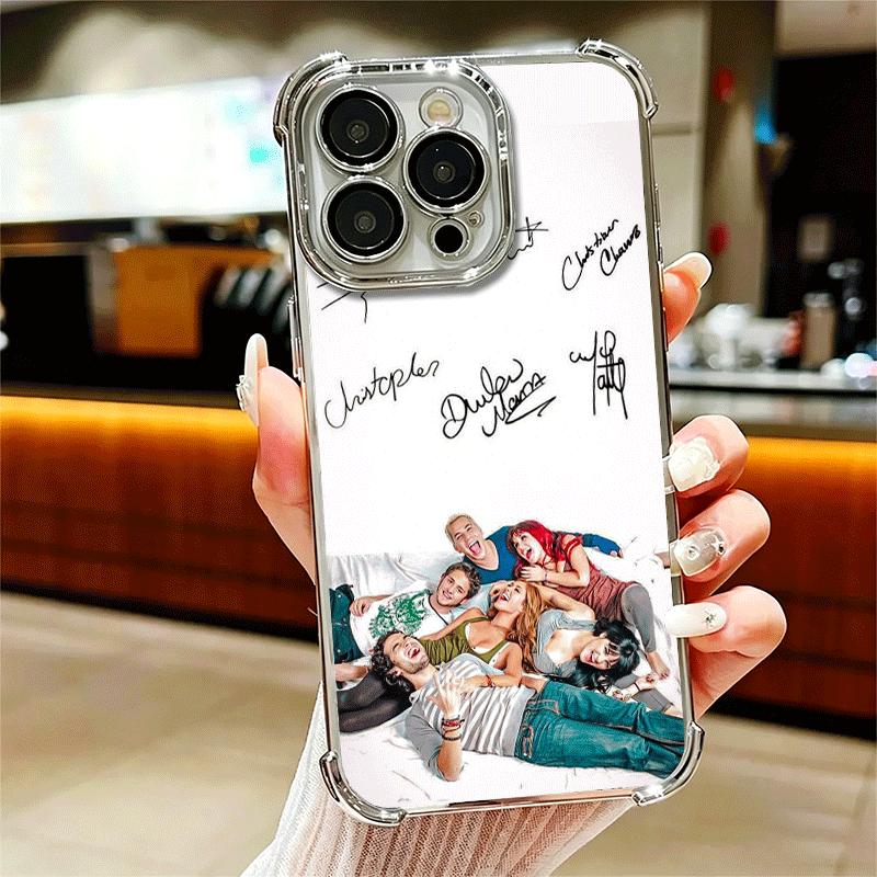 F-Fashion RBD R-Rebelde Plating Phone Case For Iphone 16 17 Pro Max Air 16E 14 15 Plus 12 13 Mini Anti-Fall Airabag Cover iPhone 14 Pro