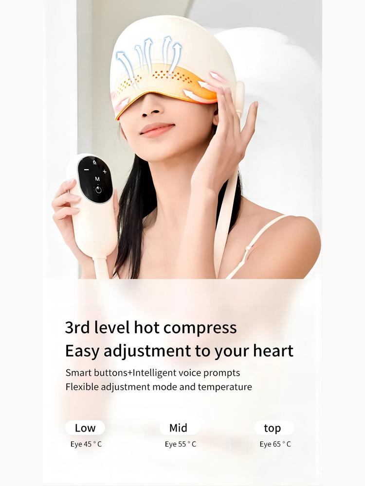 JINKAIRUI Masaj Cap Presiune Aer Electric Masaj Scalp Încălzire Grafen Compresă Caldă Ochi Ajutor Somn Relaxare Cap Cadou Îngrijire Sănătate