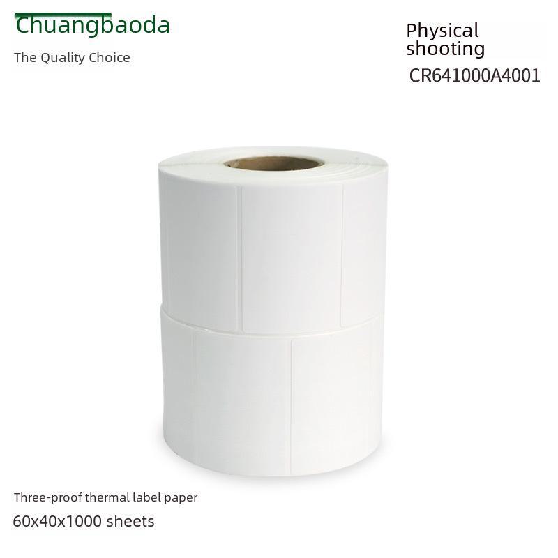 Waterproof Thermal Label Paper 60x40mm - 1000 Sheets, Self-Adhesive Barcode Stickers