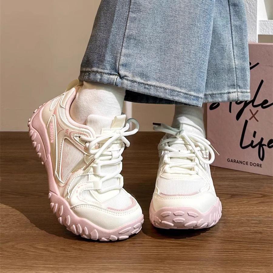 Women's Shoes 2025 Summer New Muffin Bottom Mesh Internet Celebrity Sports Shoes Dad Foreign Outdoor Hiking Shoes Women