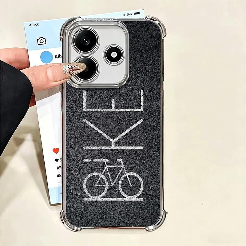 Bicycle Bike Sports Plating Phone Case For Xiaomi Poco X5 X6 X7 X8 Pro Max F8 Ultra F7 M8 M7 M5S Redmi 15C 15 14C 13C 13 X3 12C