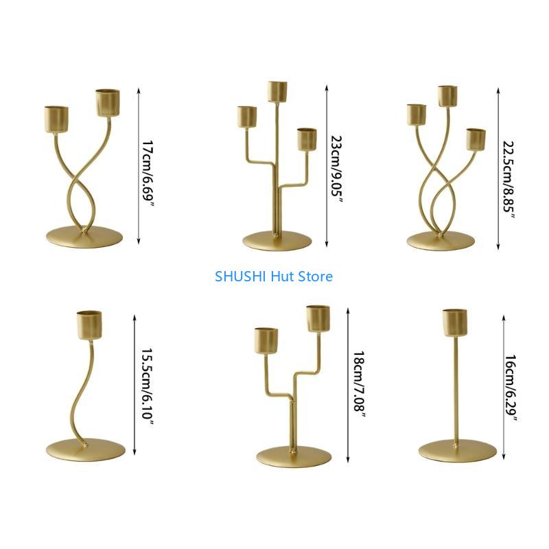 Nordic Styles Vintage Metal Iron Holder Decorative Stand Candlestick for Wedding Dining Table Centerpiece D57B