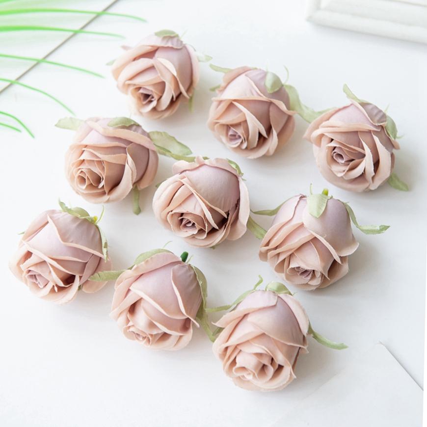 Artificial Flowers Silk Roses Heads Garland Accessories Home Table Wedding Festival Decoration Valentine's Day Clothes Ornaments