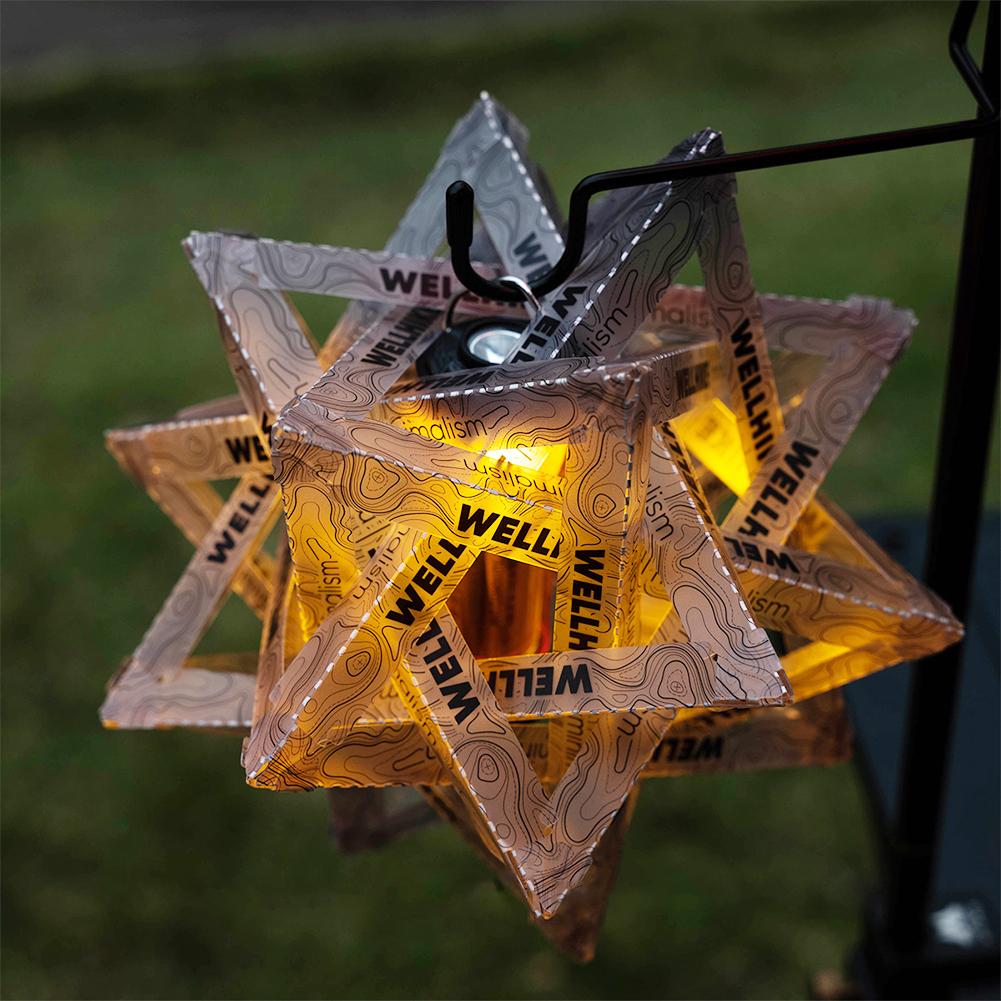DIY Outdoor Star Camping Light Shade Waterproof Hollow Out Lampshade PP Board Parts for Camping Tent Lantern Accessories