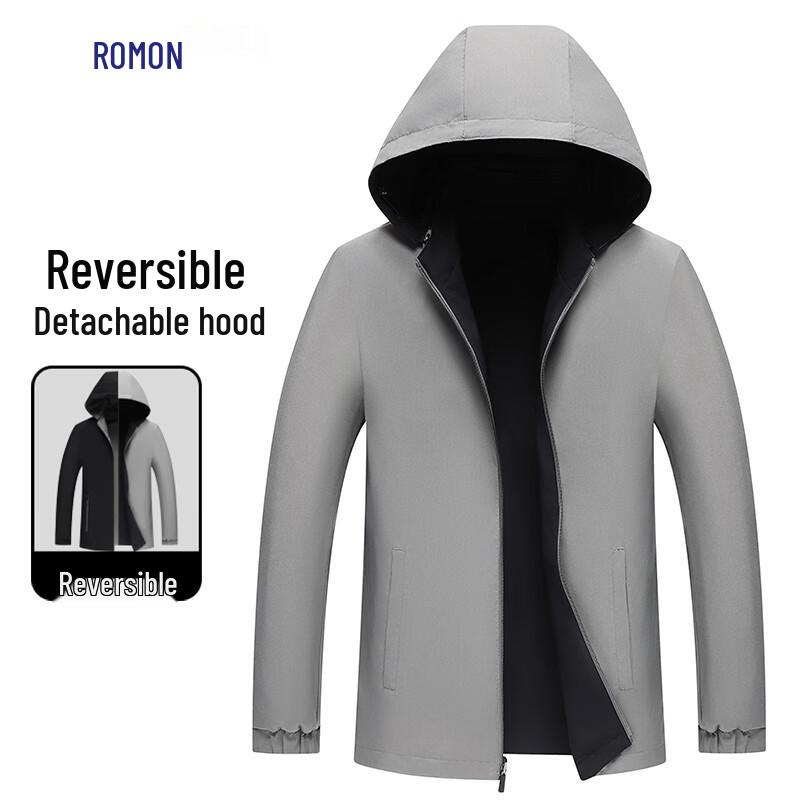 ROMON E Men's Reversible Detachable Hooded Jacket