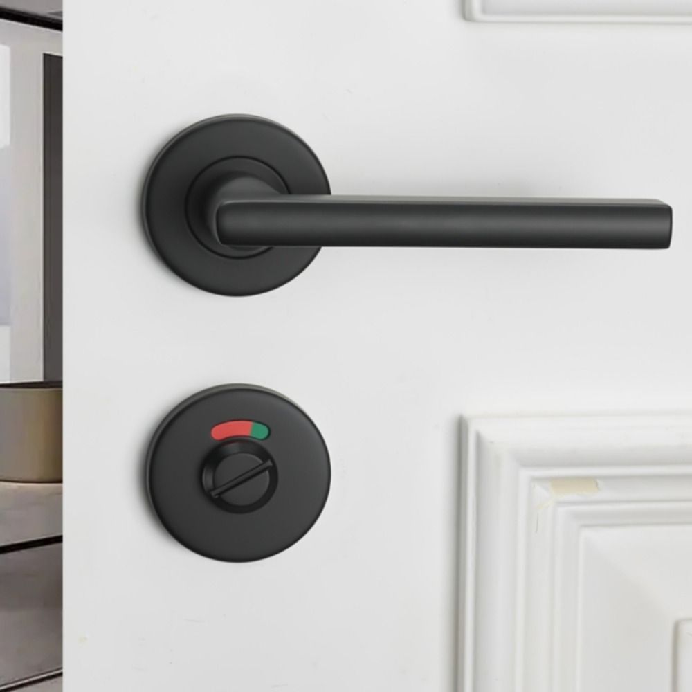 Nylon Plastic Indicator Door Lock Black Color Stainless Steel Deadbolt Bathroom Bolt Bathroom