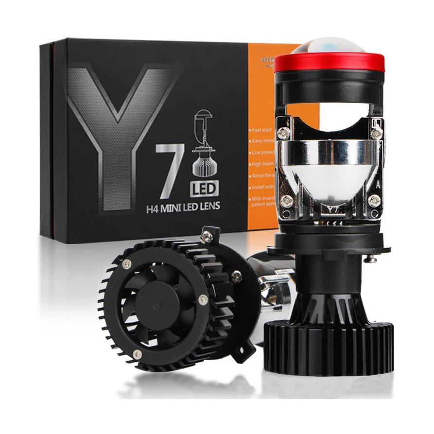 

Car LED headlight, ultra-bright lens with cut-off line, focused beam for long and short distance, single LED car headlight