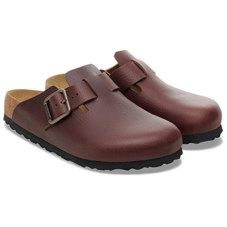 Birkenstock Boston Closed Toe Slippers Men's Dark Brown Regular Loose Fit 1030703