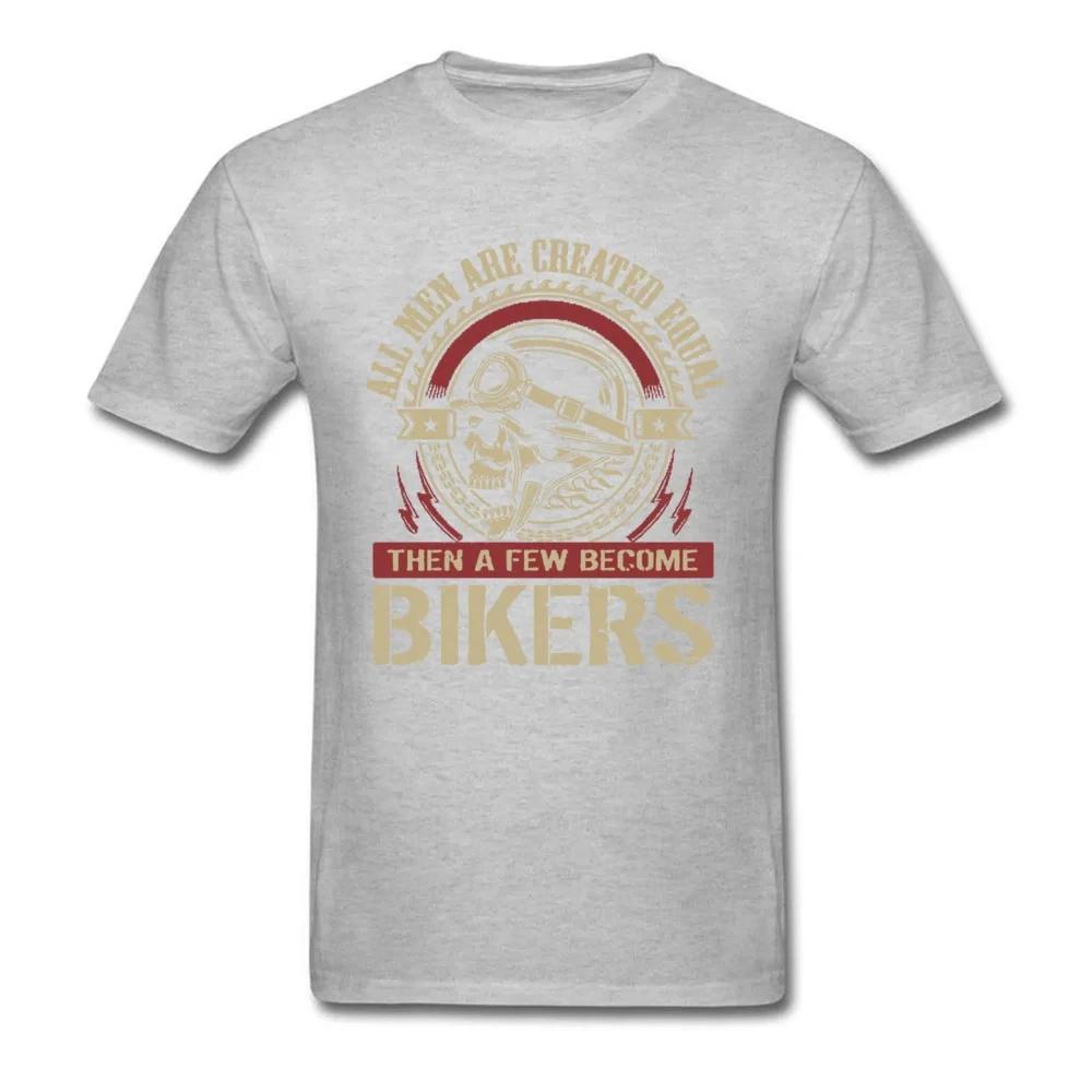 Vintage Motorcycle Skull Tshirt All Men Are Created Equal Then A Few Become Bikers Summer Motorbike Tops & Tees New Streetwear