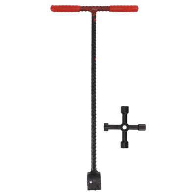Chiave per contatore dell'acqua 41x20cm Manico a T in Acciaio Chiave per idrante con Chiave Multifunzione a 4 Vie per Servizi