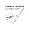 Stainless Steel Cage Cleaning Brush for Parakeets and Long Tail Parrots Featuring Fork and Spatula for Thorough Cage Maintenance