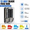 6/12 Way Car Boat Blade Fuse Box Block Holder LED Indicator 12V 32V Auto Marine Waterproof Power Distribution Panel Board