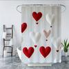 1/4pcs Red and White Love Hearts Shower Curtain Set Valentine Day Gift Waterproof Fabric Bath Curtain with 12 Hooks Non Slip Rug and Toilet Cover