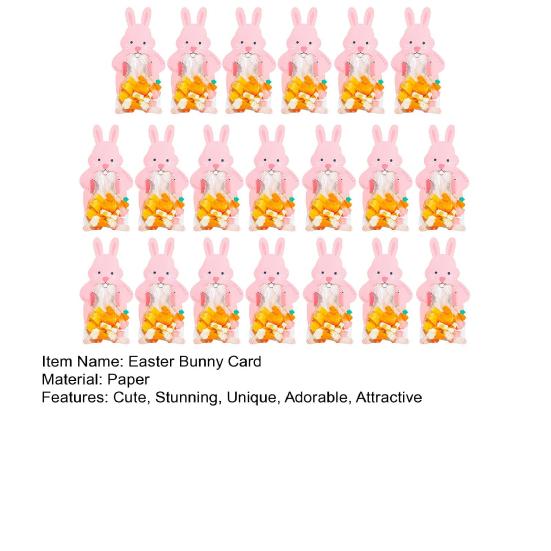 Easter Bunny Paper Card Candy Bag Cute Rabbit Chocolate Cookie Holder Packaging Bag for Easter Birthday Party Candy Dessert Wrapping Supplies