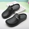 Damen Sommer Loch-Zehen Strand Pantoffeln: Leicht, Hohlkonstruktion, Flacher Boden.