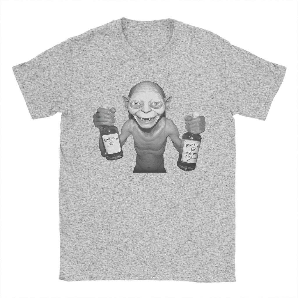 Fashion Gollum drink wine Funny T Shirt For Unisex The Rings Character Cotton T-shirts Short Sleeve Clothing