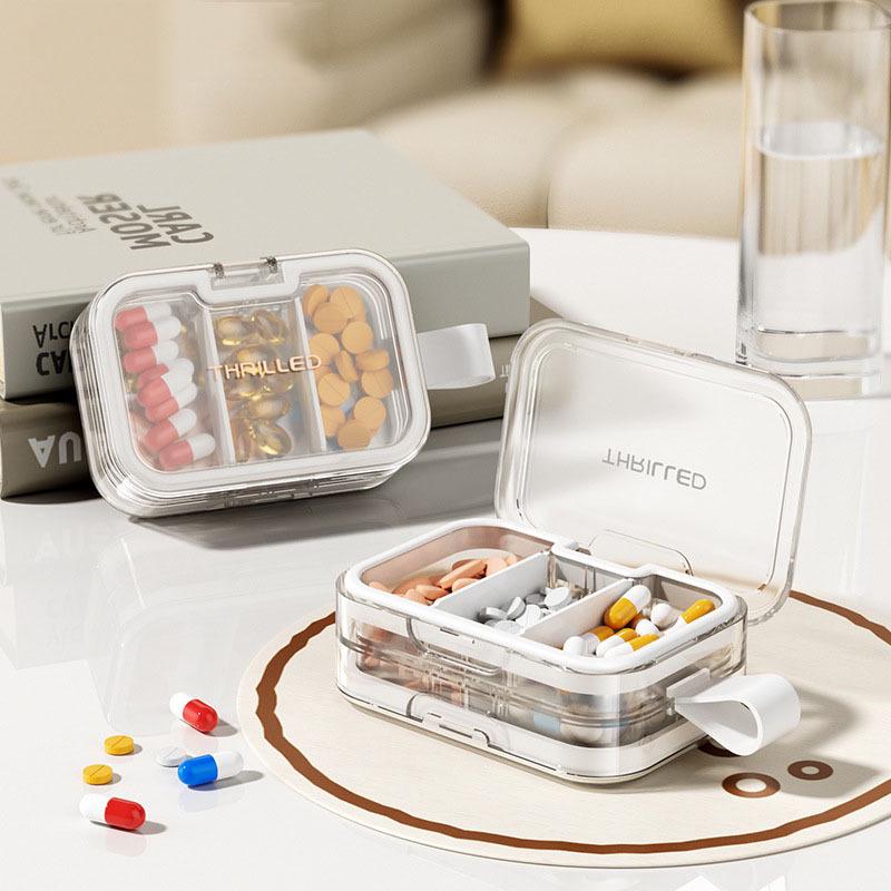 Multi-function Portable Pill Cutter and Splitter with Dual-division Pill Box
