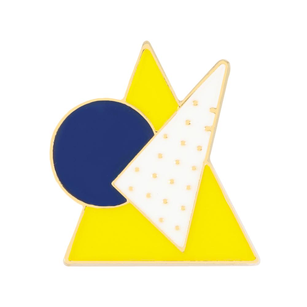 Colorful Geometry Brooch Square Triangle Round Enamel Pins Denim Jackets BackPack Lapel Pin Creative Badge Cartoon Jewelry Gift