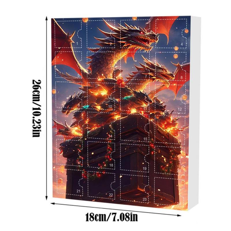 Dragon Christmas Advent Calendar 24 Days Of Vacation Advent Calendar Pendant 2D Advent Calendars Dinosaur Pendant Christmas gift
