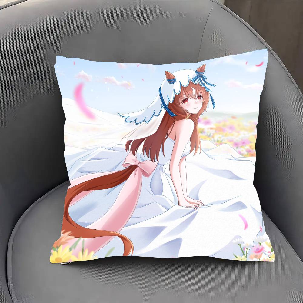Still In Love Anime UUma Musume Pillow Case Fashion Square Pillowcase Bedroom Sofa Room Ins Decoration Leisure