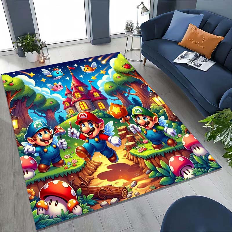 The New 2026 Super Mario Bros. Rug Is Suitable for Home Décor In Game Rooms, Bedrooms, Living Rooms, Sofa Areas, and More.