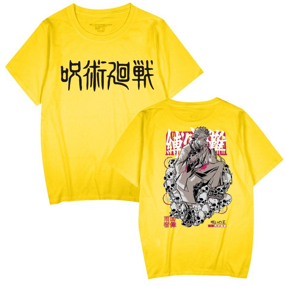 

Men T-shirt Fashion Jujutsu Kaisen Cartoon Character Anime Printed Women T-shirts Tee Shirt Summer Casual Short Sleeve Tops XXS жовтий