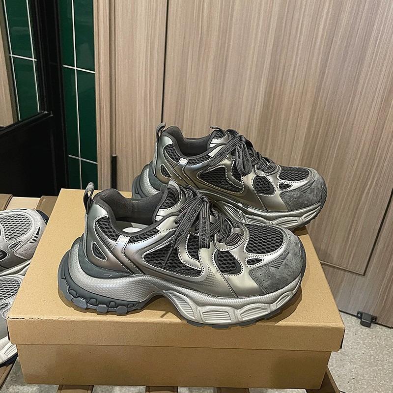 Mesh Dad Shoes Women's Autumn New Versatile Breathable Thick-soled Niche Height-increasing Casual Running Sneakers Women