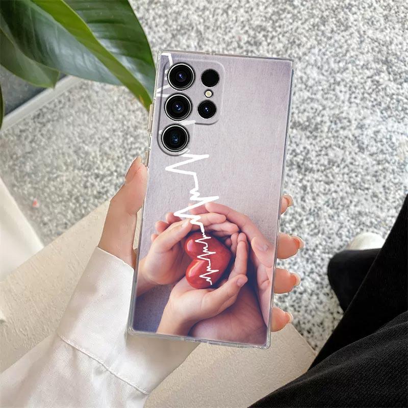 Nurse Medical Medicine Health Heart Stethoscope Clear Case For Samsung Galaxy S26 S25 S24 S23 Ultra S20 S21 FE S22 Plus 5G Cover