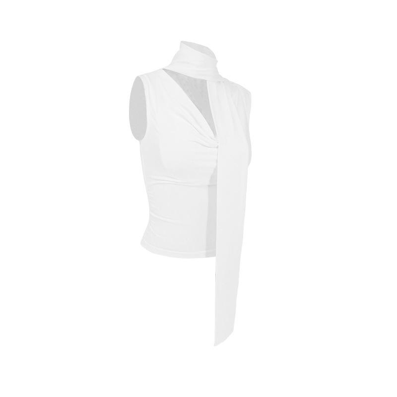 Maiou Solid Vară Nou Femei Sexy Fără Mâneci Decolteu în V Doamnă Top Modă Bandaj Streetwear Casual Slim Maiou Elegant Tricotat