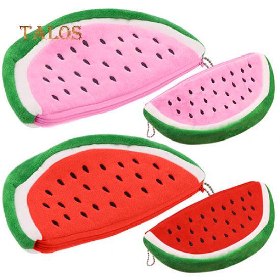 Watermelon Plush Key Coin Wallet Purse Cosmetic Makeup Pouch Phone Pencil Pen Bag Versatile Bags
