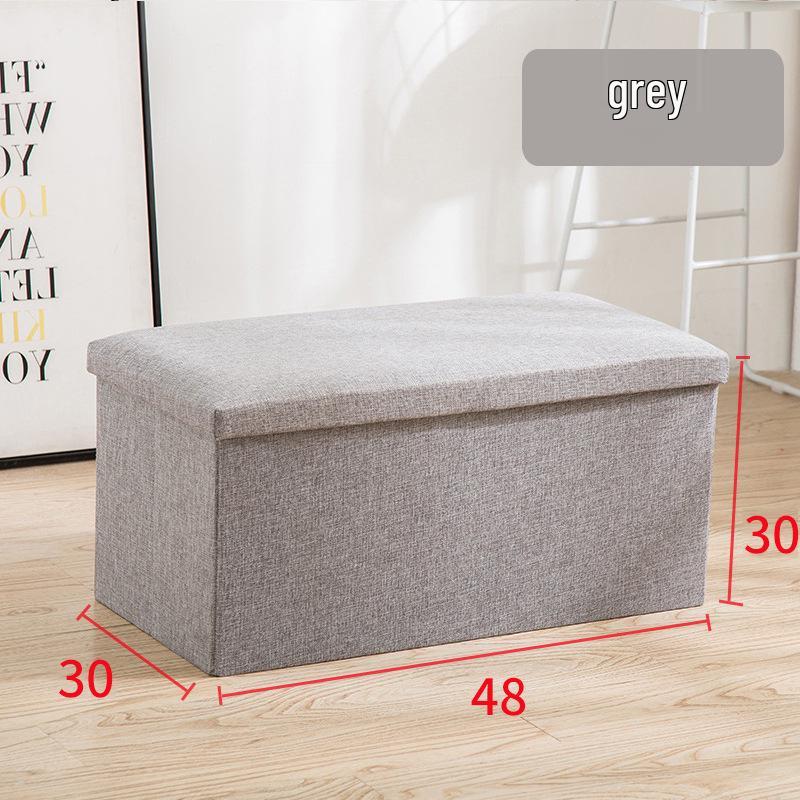 Cross-Border Cotton and Linen Folding Storage Stool: Dustproof Organizer for Shoes and Seating