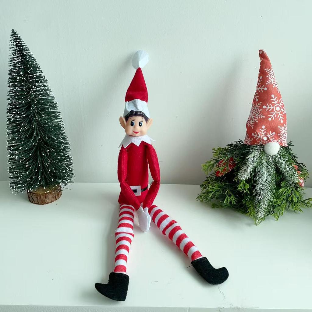 Bambola Peluche Elfo a Strisce - Decorazione Natalizia Originale per Bambini e Bambine