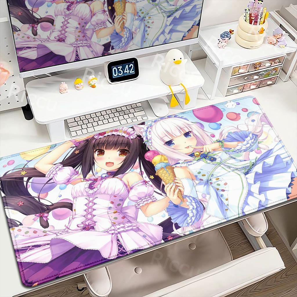 Gaming Office Laptop Soft Mice Mat XL Desktop Carpet Anime Kawaii Girl Chocola Nekopara Natural Rubber Deskmat Antislip MousePad