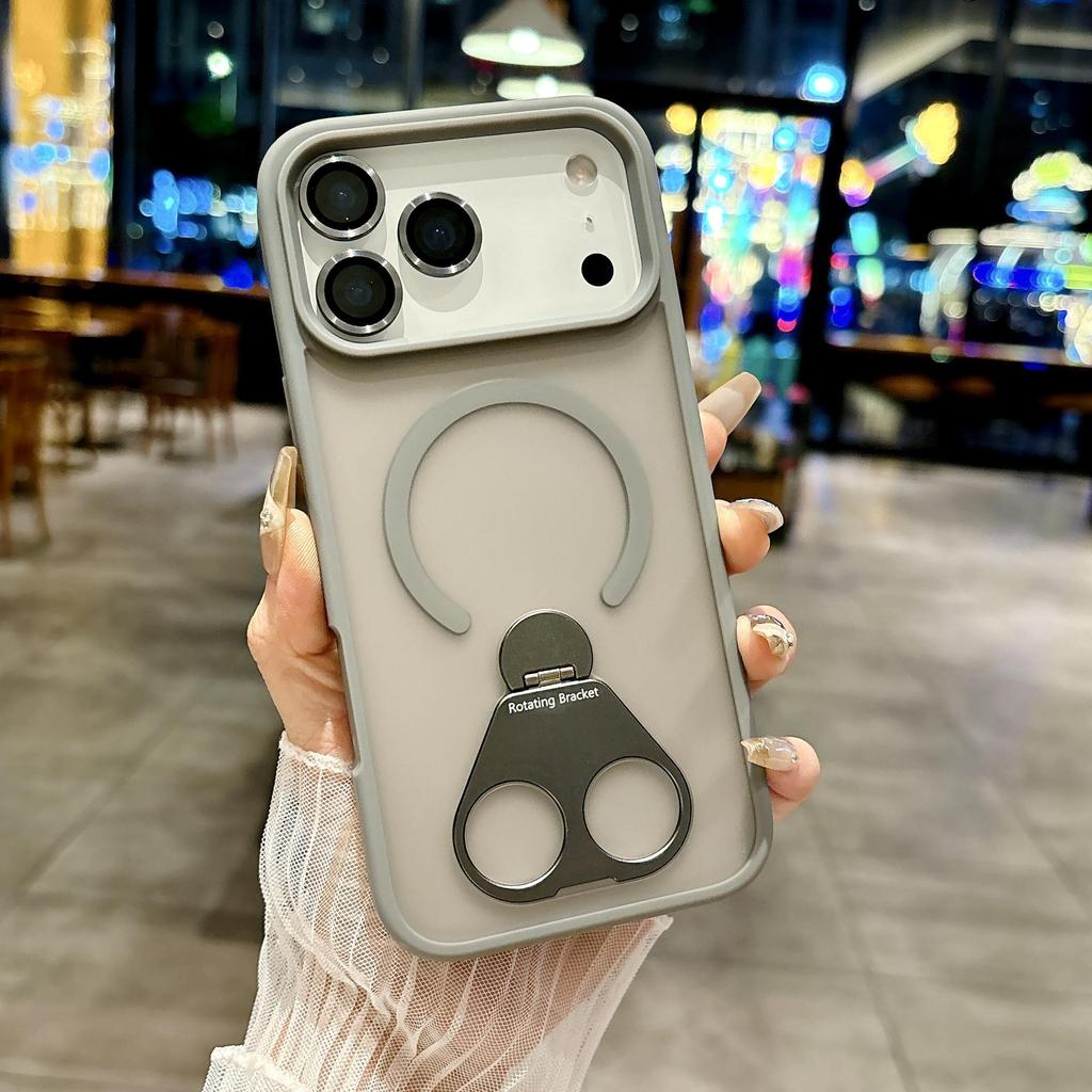 iPhone17Air Double Ring 360 Magnetic Stand Frosted Apple 16ProMax Protective Case