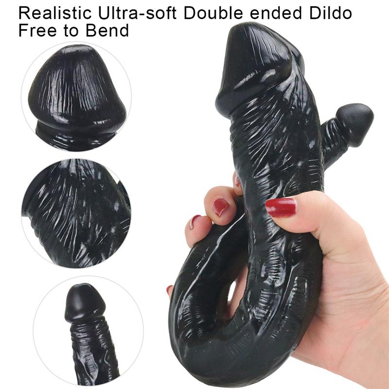 Small Tadpoles Unisex Double-headed Penis Super Long Size Head Dildo Female Pulling Supplies