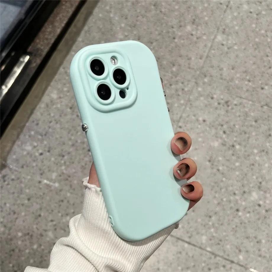 Candy Color Soft Silicone Phone Case For iPhone 16 Pro Max 15 14 13 12 11 Plus X XS XR Shockproof Bumper Lens Protection Cover