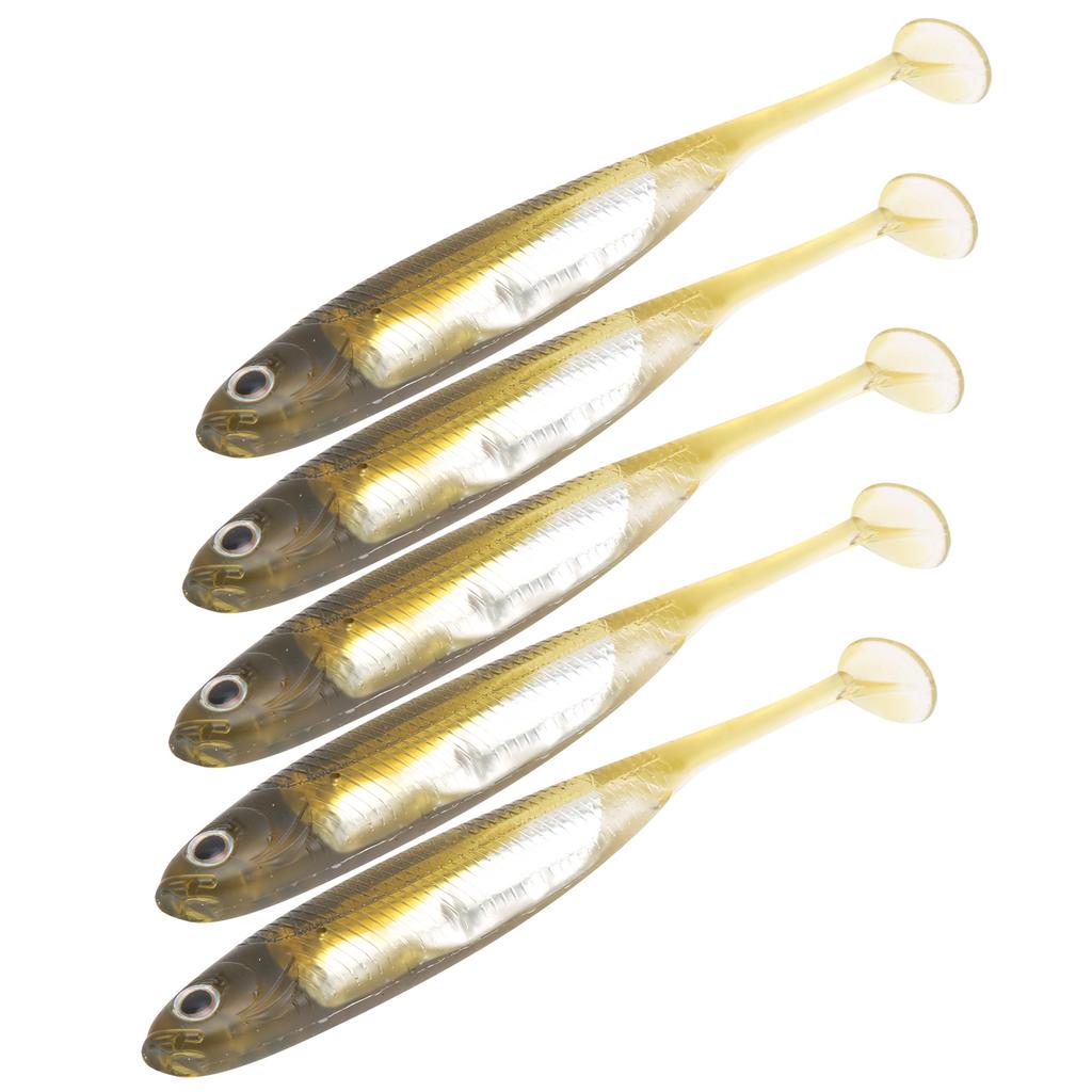 5pcs Artificial Fishing Bait Soft PVC Paddle Tail Shad Fish Lures Fish Tackle Accessory