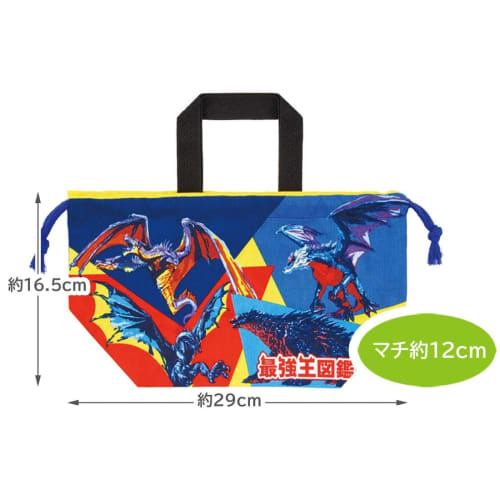 Skater Children's Lunch Box Drawstring Bag, Strongest Illustrated Guide, Made in Japan, KB7-A