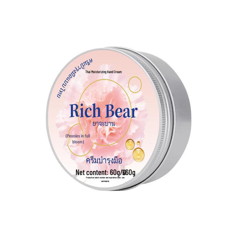 Rich Bear Thai Hand Cream: Moisturizing, Long-lasting Fragrance, Hydrating, Anti-Cracking, Exfoliating. Variant 1