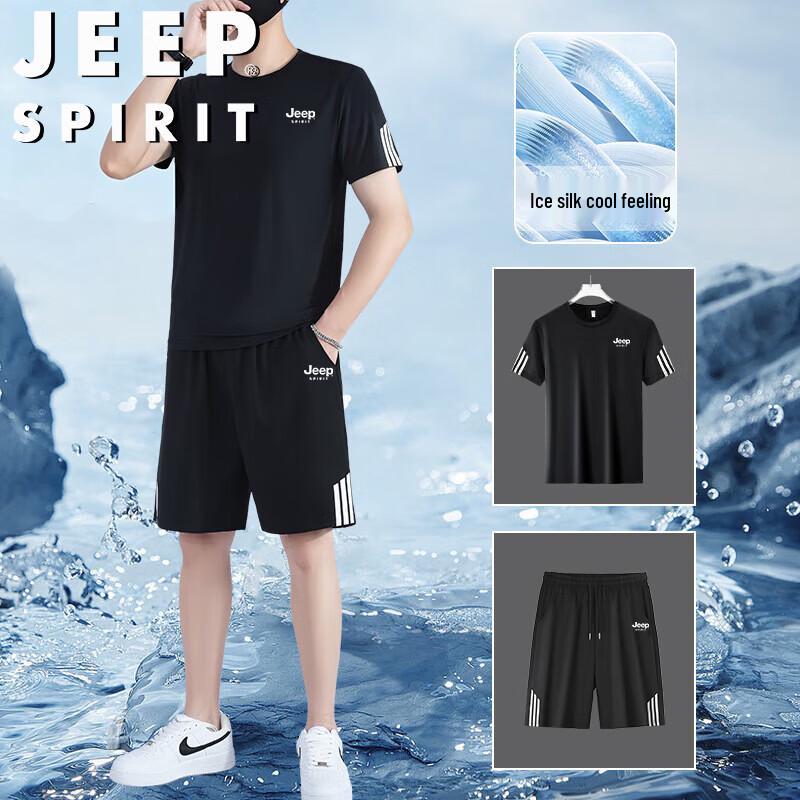 JEEP SPIRIT Men s Summer Outdoor T-Shirt & Shorts Set 3XL