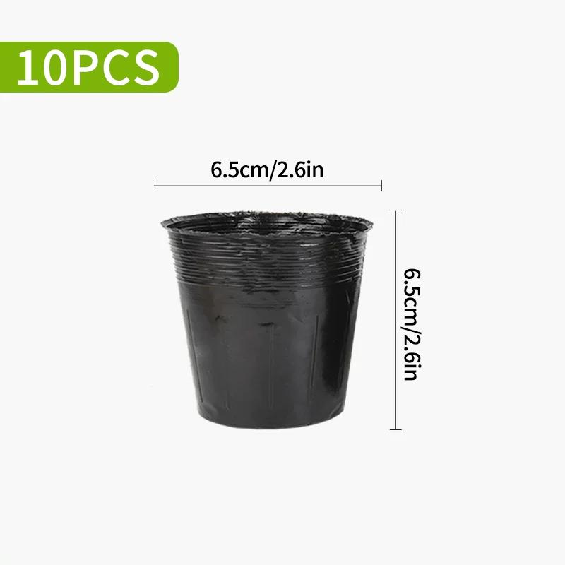 100/50Pcs Plants Nursery Pots Plastic Seeds Starter Pots W/ Holes Garden Plant Pot For Succulents Seedling Cutting Transplanting