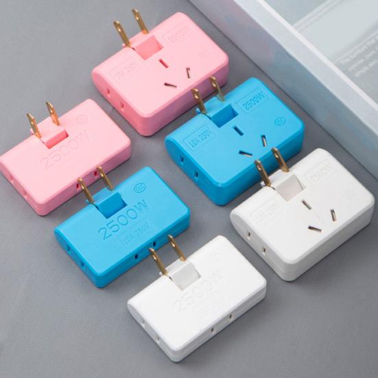 Wall Outlet Extender 2500W Multifunction 3-in-1 180° Rotatable Travel Multiple Plug Expander Splitter
