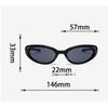 2PACK Fashion Candy Colour Retro Cat Eye Oval Sunglasses Black Small Frame Y2K UV Protective Sunglasses Outdoor Party Glasses