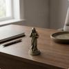 Robed Figure Figurine Antique Finish BronzeGreen Home Decor Embossed Detailing Metal for