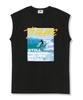 TI.GLAKE Steel Wave Oversized Sleeveless T-Shirt Black