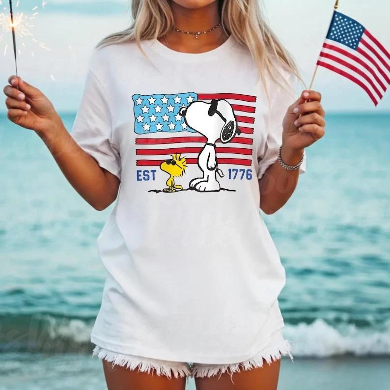 Comfort Colors® America 250th Anniversary Shirt, Patriotic Snoopy Tee 4XL