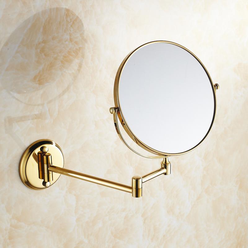 BAKALA 8" Wall Mounted Round Magnifying Bathroom Mirror Brass Makeup Cosmetic Mirror Lady's Private Mirrors