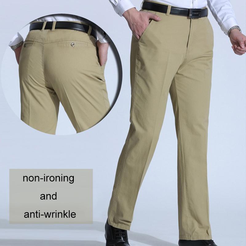 Pleated Pants Men Men's Big Tall Premium No Iron Khaki Classic