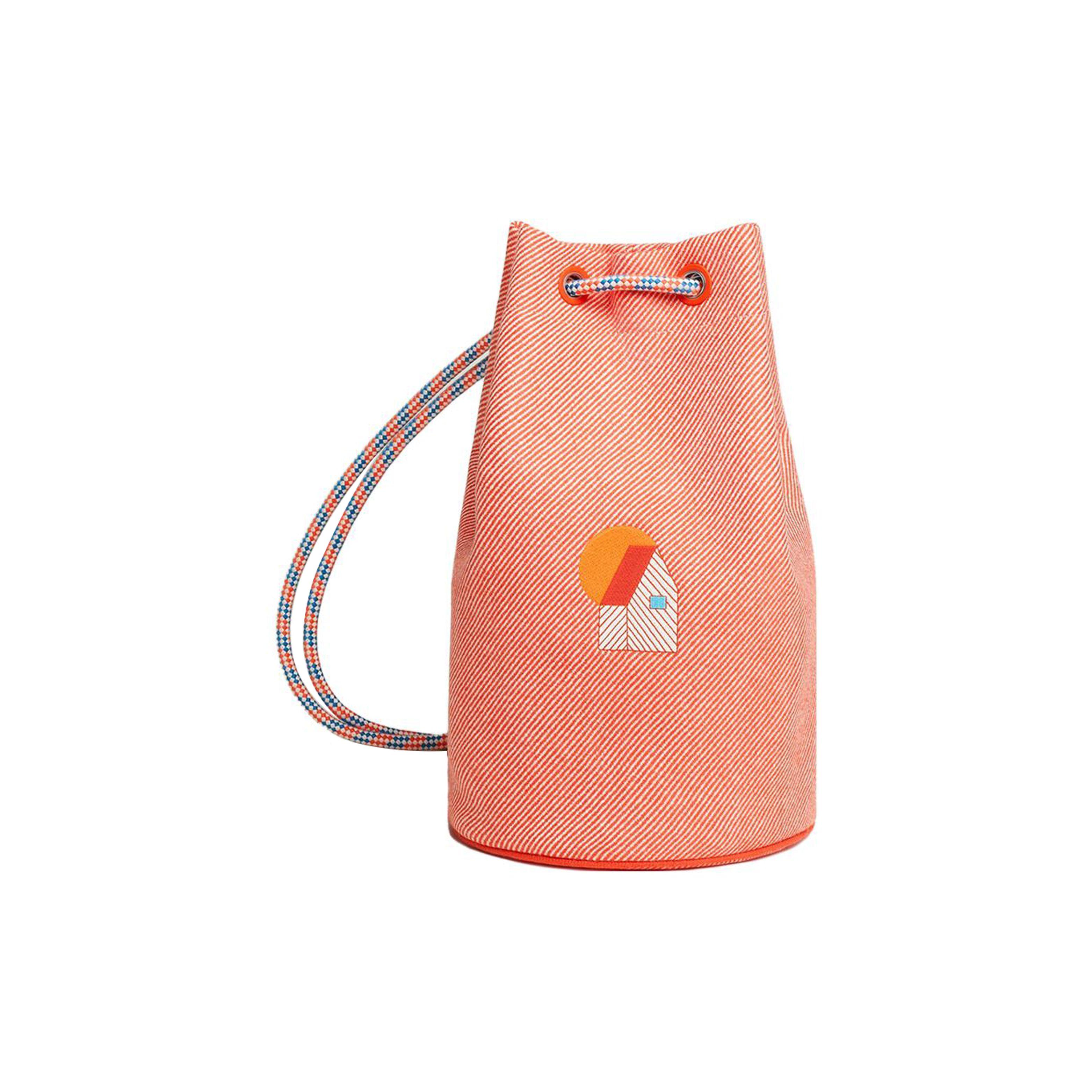 

Hermes Les Cabanes Garden House Two-Tone Twill Wool Printed Canvas Clutch Bag Women clutch Flame-Orange H103656M01 Flame Orange